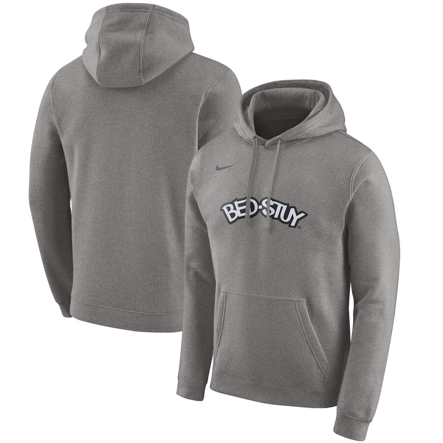 Men's Brooklyn Nets Heather Gray City Edition Club Pullover Hoodie